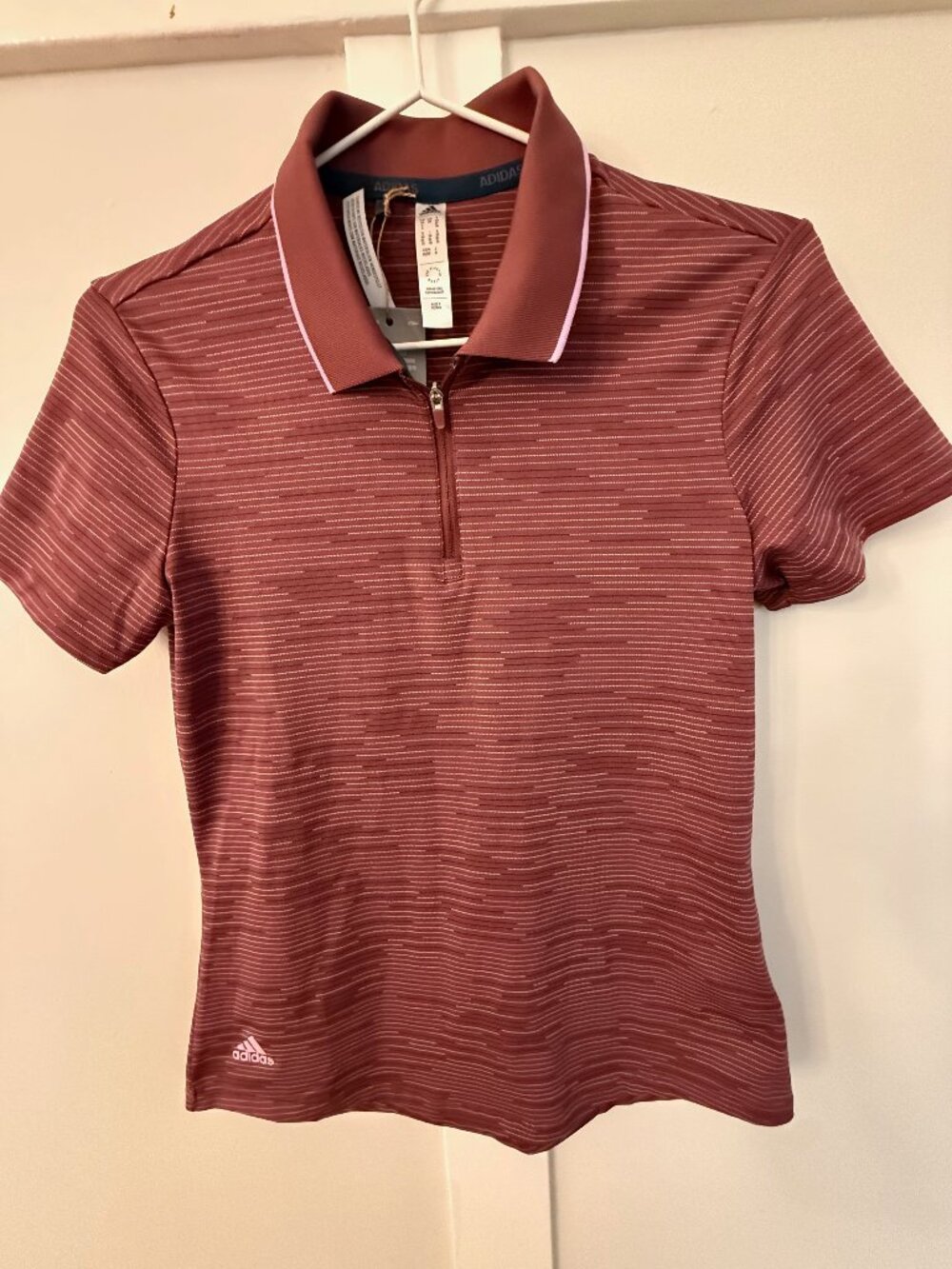 ADIDAS  Polo Shirt‎ Size Extra Small Crimson NWT Golf Short Sleeve